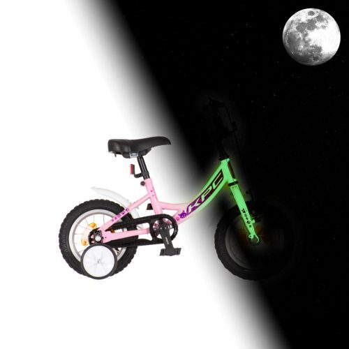 KPC FluoBike Kitty cicás VILÁGÍTÓS 12 rózsaszín fluoreszkáló gyermek kerékpár