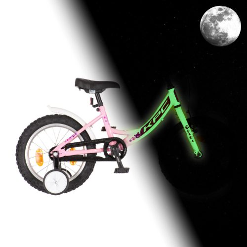 KPC FluoBike Kitty cicás VILÁGÍTÓS 16 rózsaszín fluoreszkáló gyermek kerékpár